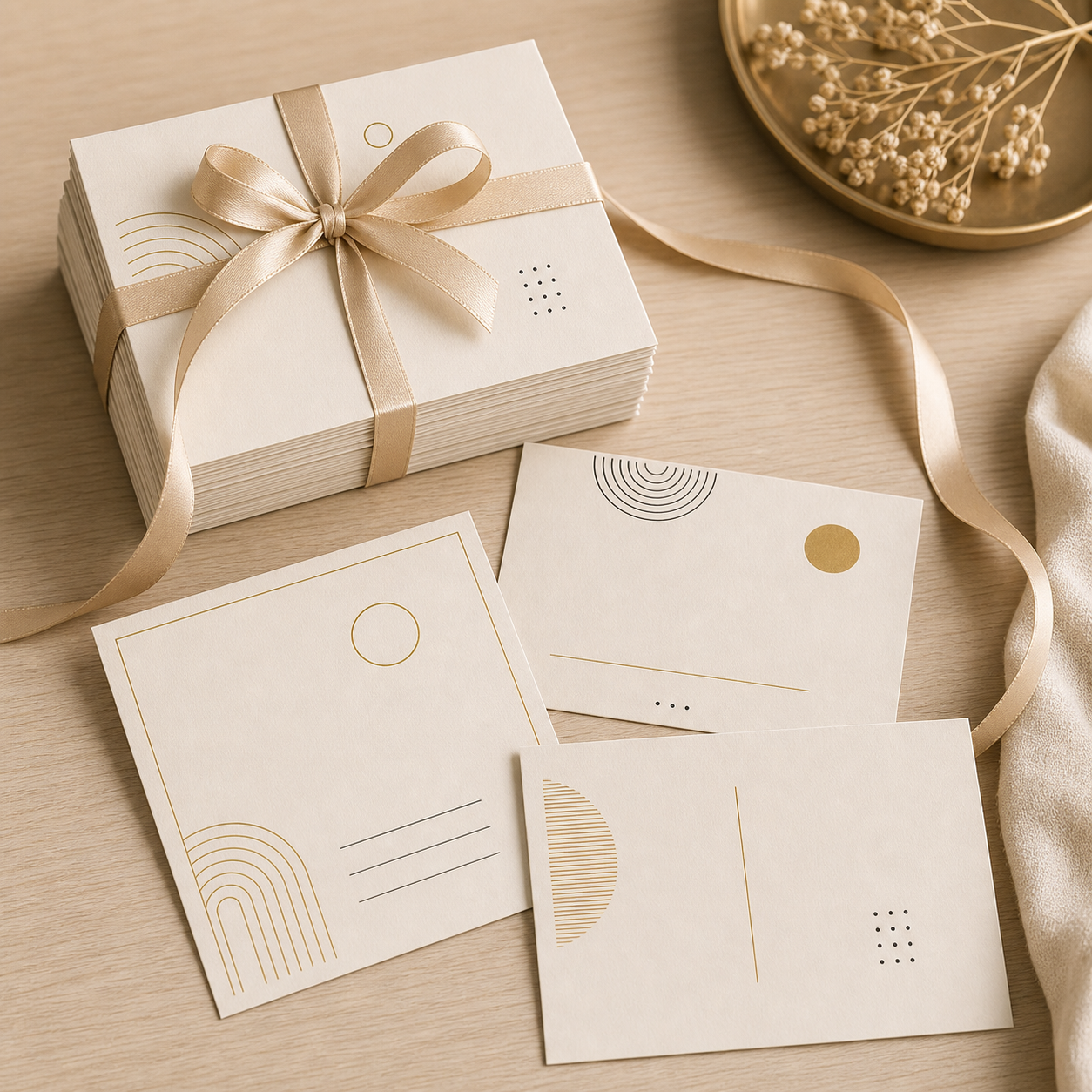 Custom thank-you cards with ecommerce mailer packaging set